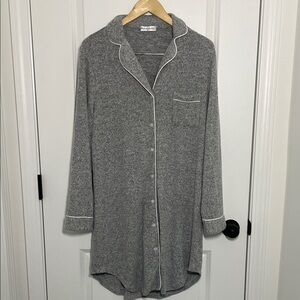 Pabumbubu Women’s Button-Up Nightshirt Gray M